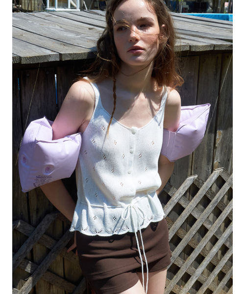 ETMON(エトモン)の「Scalloped Eyelet Knit Sleeveless, Ivory(Tシャツ/カットソー・レディース・その他・F)」の4枚目の写真