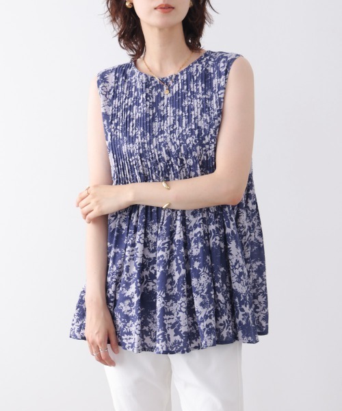Bou Jeloud（ブージュルード）の「フラワーピンタックブラウス（シャツ/ブラウス・レディース・ブラック/ネイビー・38）」の12枚目の写真