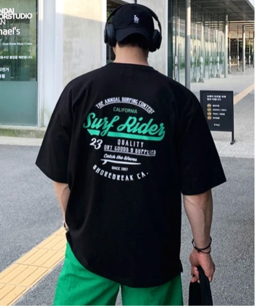 NOWLE（ノウル）の「【NOWLE】ビッグシルエット カリフォルニア バックプリントTシャツ / カレッジライク サーフロゴ 半袖T（Tシャツ/カットソー・メンズ・ブラック/ホワイト・MEDIUM/LARGE/X-LARGE）」の20枚目の写真