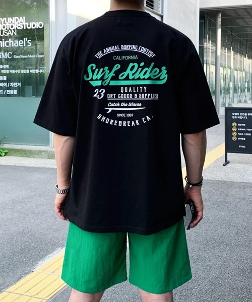 NOWLE（ノウル）の「【NOWLE】ビッグシルエット カリフォルニア バックプリントTシャツ / カレッジライク サーフロゴ 半袖T（Tシャツ/カットソー・メンズ・ブラック/ホワイト・MEDIUM/LARGE/X-LARGE）」の11枚目の写真