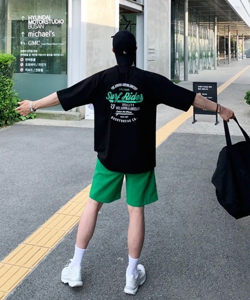 NOWLE（ノウル）の「【NOWLE】ビッグシルエット カリフォルニア バックプリントTシャツ / カレッジライク サーフロゴ 半袖T（Tシャツ/カットソー・メンズ・ブラック/ホワイト・MEDIUM/LARGE/X-LARGE）」の13枚目の写真