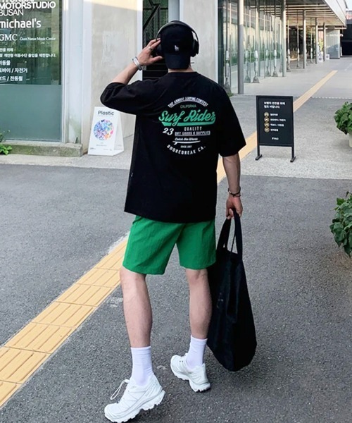 NOWLE（ノウル）の「【NOWLE】ビッグシルエット カリフォルニア バックプリントTシャツ / カレッジライク サーフロゴ 半袖T（Tシャツ/カットソー・メンズ・ブラック/ホワイト・MEDIUM/LARGE/X-LARGE）」の5枚目の写真
