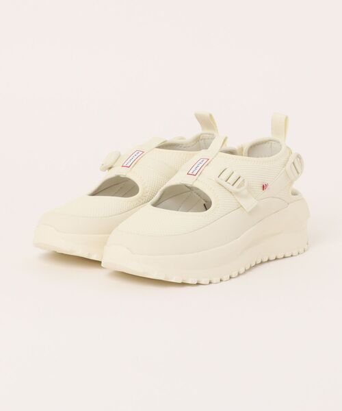 HUNTER(ハンター)の「【HUNTER】ハンター トラベル フロー サンダル UFF7103MSH(サンダル・レディース・ホワイト/ブラック/グレイッシュベージュ・5/6)」の1枚目の写真