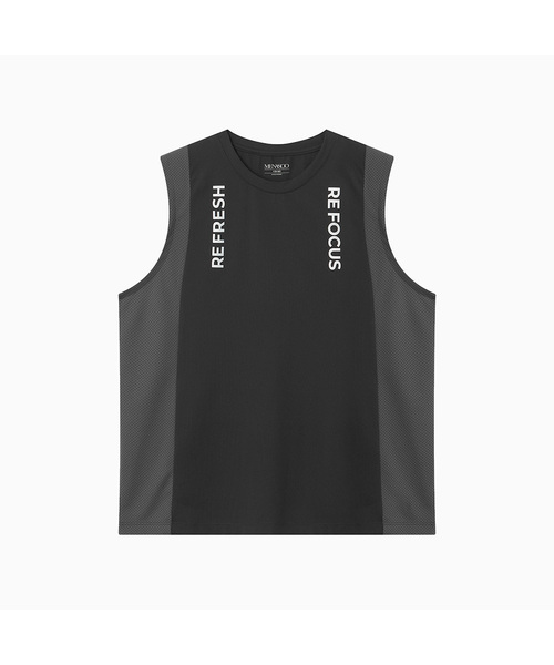MENASOO(ミナス)の「Refocus Mesh Sleeveless Top(Tシャツ/カットソー・レディース・ブラック/カーキ/ネイビー/ブラウン/チャコール・2/1)」の3枚目の写真