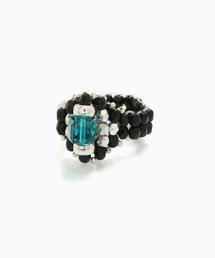TIE A KNOT / タイ ア ノット EX CRYSTAL BEADS RING with SILVER