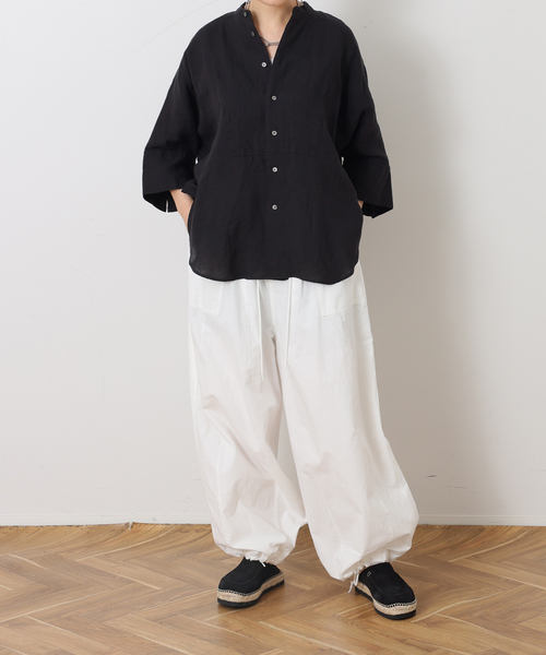 JOURNAL STANDARD LUXE（ジャーナルスタンダード　ラックス）の「60リネンドルマンシャツ（シャツ/ブラウス・レディース・ブラック系その他/レッド/ブラック・FREE）」の4枚目の写真
