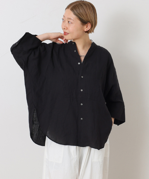 JOURNAL STANDARD LUXE（ジャーナルスタンダード　ラックス）の「60リネンドルマンシャツ（シャツ/ブラウス・レディース・ブラック系その他/レッド/ブラック・FREE）」の5枚目の写真