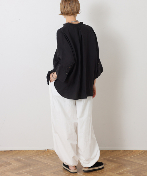 JOURNAL STANDARD LUXE（ジャーナルスタンダード　ラックス）の「60リネンドルマンシャツ（シャツ/ブラウス・レディース・ブラック系その他/レッド/ブラック・FREE）」の6枚目の写真