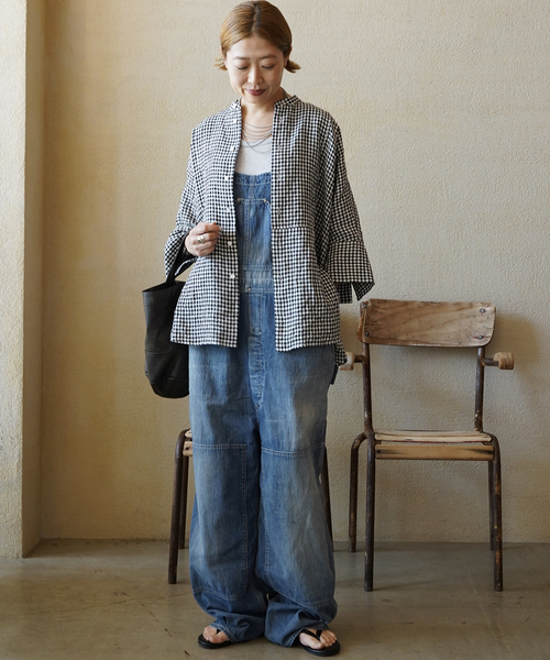 JOURNAL STANDARD LUXE（ジャーナルスタンダード　ラックス）の「60リネンドルマンシャツ（シャツ/ブラウス・レディース・ブラック系その他/レッド/ブラック・FREE）」の9枚目の写真