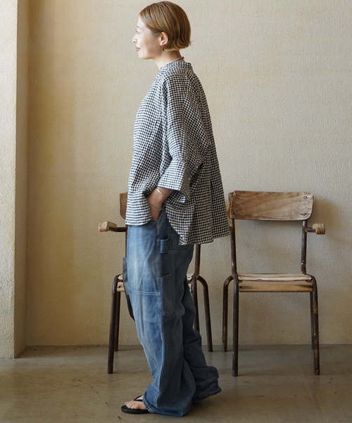 JOURNAL STANDARD LUXE（ジャーナルスタンダード　ラックス）の「60リネンドルマンシャツ（シャツ/ブラウス・レディース・ブラック系その他/レッド/ブラック・FREE）」の10枚目の写真