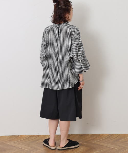 JOURNAL STANDARD LUXE（ジャーナルスタンダード　ラックス）の「60リネンドルマンシャツ（シャツ/ブラウス・レディース・ブラック系その他/レッド/ブラック・FREE）」の15枚目の写真