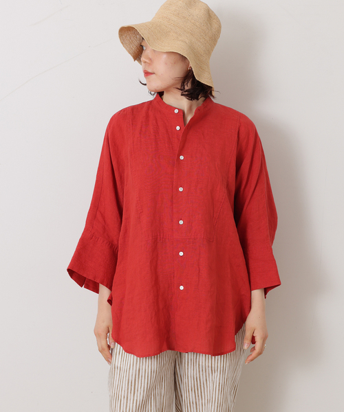 JOURNAL STANDARD LUXE（ジャーナルスタンダード　ラックス）の「60リネンドルマンシャツ（シャツ/ブラウス・レディース・ブラック系その他/レッド/ブラック・FREE）」の19枚目の写真