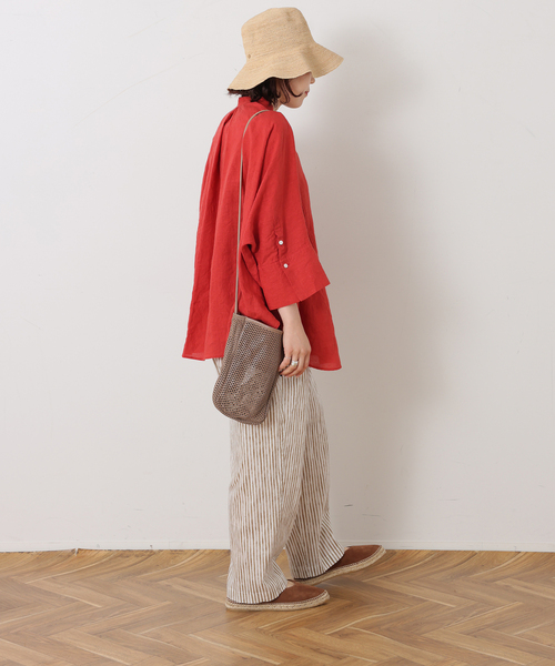JOURNAL STANDARD LUXE（ジャーナルスタンダード　ラックス）の「60リネンドルマンシャツ（シャツ/ブラウス・レディース・ブラック系その他/レッド/ブラック・FREE）」の20枚目の写真