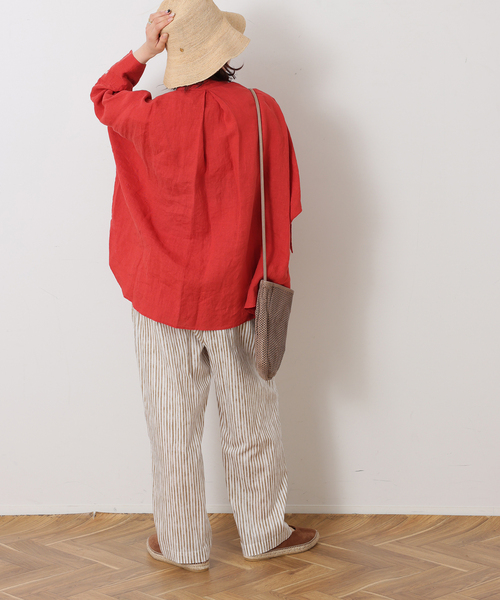 JOURNAL STANDARD LUXE（ジャーナルスタンダード　ラックス）の「60リネンドルマンシャツ（シャツ/ブラウス・レディース・ブラック系その他/レッド/ブラック・FREE）」の21枚目の写真