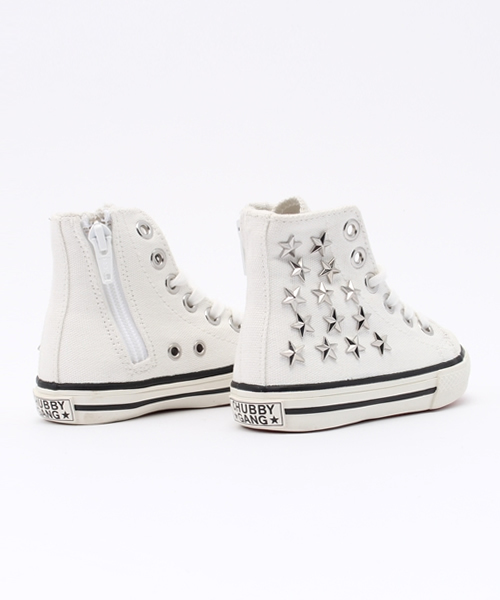 CHUBBYGANG（チャビーギャング）の「星スタッズ　ハイカットスニーカー（スニーカー・キッズ・ホワイト/ブラック・13.5/13/14）」の9枚目の写真