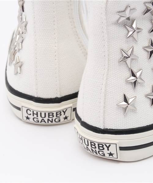 CHUBBYGANG（チャビーギャング）の「星スタッズ　ハイカットスニーカー（スニーカー・キッズ・ホワイト/ブラック・13.5/13/14）」の4枚目の写真