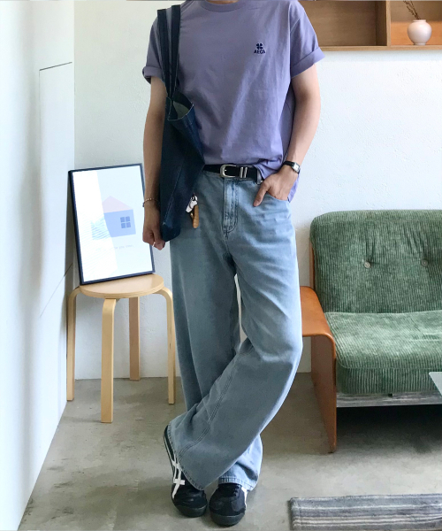 MINDBRIDGE(マインドブリッジ)の「9ozワイドライトブルーデニムパンツ_LI(デニムパンツ・メンズ・ライトインディゴブルー・29/36/30/32/34)」の2枚目の写真