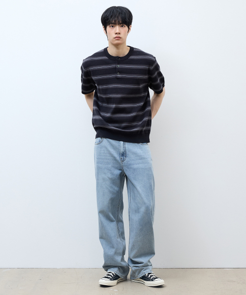 MINDBRIDGE(マインドブリッジ)の「9ozワイドライトブルーデニムパンツ_LI(デニムパンツ・メンズ・ライトインディゴブルー・29/36/30/32/34)」の4枚目の写真