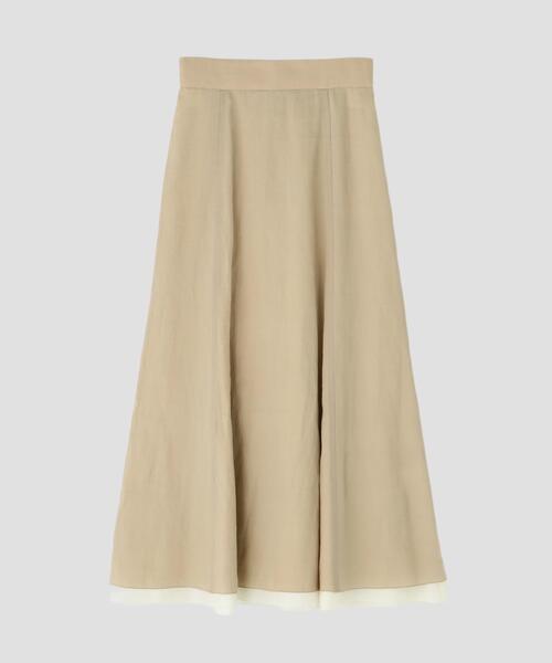 YLEVE(イレーヴ)の「YLEVE / ROYAL RAMIE BROAD SKIRT(スカート・レディース・ブラック/ベージュ・2/0/1)」の2枚目の写真