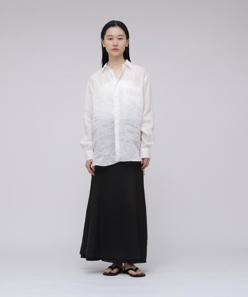 YLEVE(イレーヴ)の「YLEVE / ROYAL RAMIE BROAD SKIRT(スカート・レディース・ブラック/ベージュ・2/0/1)」の1枚目の写真