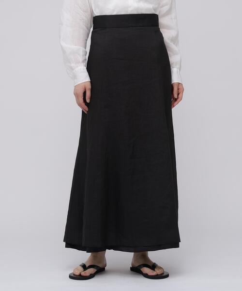 YLEVE(イレーヴ)の「YLEVE / ROYAL RAMIE BROAD SKIRT(スカート・レディース・ブラック/ベージュ・2/0/1)」の3枚目の写真
