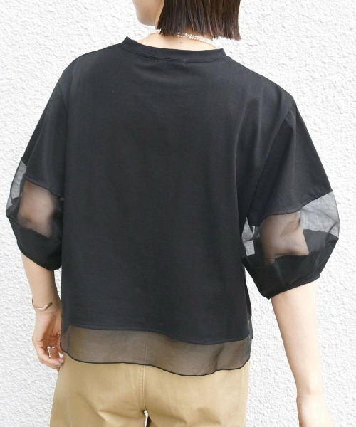 CHUL(チュル)の「シアースリーブドッキングプルオーバー(その他トップス・レディース・ホワイト/ブラック・MEDIUM/X-LARGE/LARGE)」の5枚目の写真