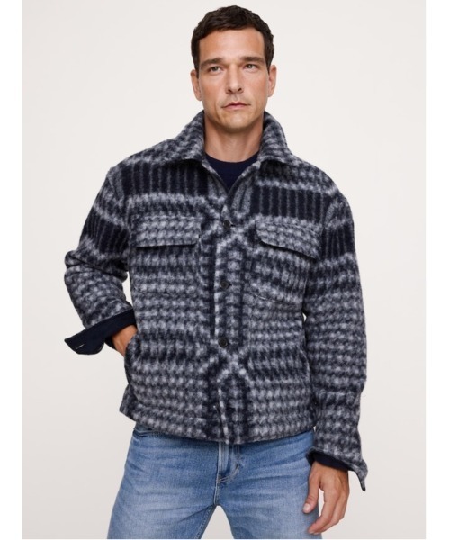 Banana Republic(バナナリパブリック)の「ボイルドウール シャツジャケット(その他アウター・メンズ・ネイビー・XL/L/M/S)」の1枚目の写真