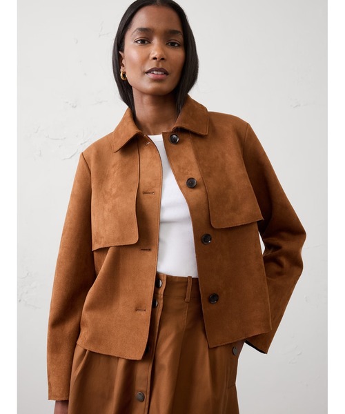 BANANA REPUBLIC FACTORY STORE(バナナリパブリック ファクトリーストア)の「BANANA REPUBLIC FACTORY STORE ヴィーガンスエード ショートトレンチ(その他アウター・レディース・その他1/その他・XS/S/M/L)」の1枚目の写真