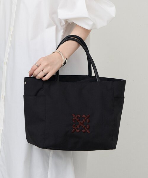 russet（ラシット）の「【モノグラム刺繍】コーデュラナイロントートバッグ（トートバッグ・レディース・グレー/ブラック/ダークブラウン/グレー系その他・FREE）」の18枚目の写真