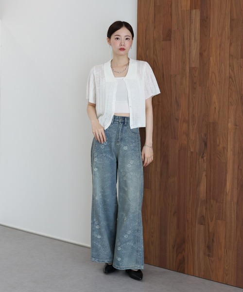 J by blue(ジェイバイブルー)の「フラワージャガードデニム(デニムパンツ・レディース・ブルー・LARGE/MEDIUM)」の12枚目の写真