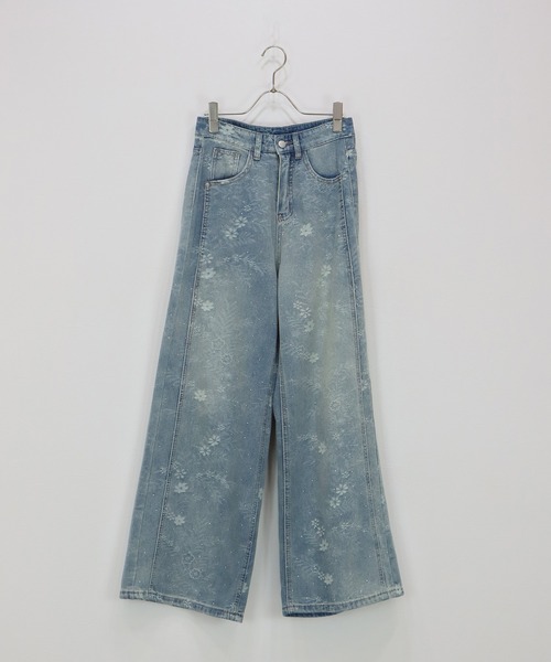 J by blue(ジェイバイブルー)の「フラワージャガードデニム(デニムパンツ・レディース・ブルー・LARGE/MEDIUM)」の6枚目の写真