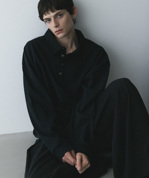 remer(リメール)の「remer 26秋冬新作 - loose sweat polo shirt / シャツ襟スウェットポロシャツ(ポロシャツ・メンズ・ダークグレー/グレー/ブラック・X-SMALL/SMALL/MEDIUM/LARGE)」の7枚目の写真