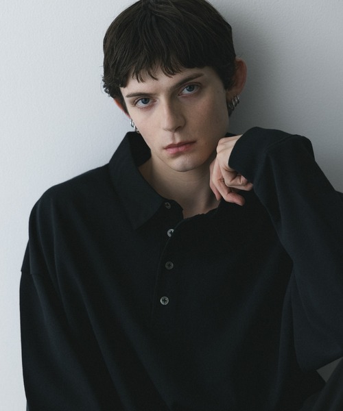 remer(リメール)の「remer 26秋冬新作 - loose sweat polo shirt / シャツ襟スウェットポロシャツ(ポロシャツ・メンズ・ダークグレー/グレー/ブラック・X-SMALL/SMALL/MEDIUM/LARGE)」の4枚目の写真