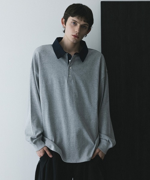 remer(リメール)の「remer 26秋冬新作 - loose sweat polo shirt / シャツ襟スウェットポロシャツ(ポロシャツ・メンズ・ダークグレー/グレー/ブラック・X-SMALL/SMALL/MEDIUM/LARGE)」の13枚目の写真