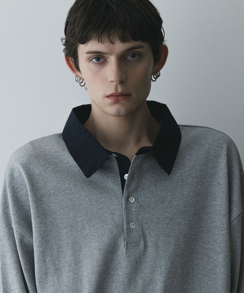 remer(リメール)の「remer 26秋冬新作 - loose sweat polo shirt / シャツ襟スウェットポロシャツ(ポロシャツ・メンズ・ダークグレー/グレー/ブラック・X-SMALL/SMALL/MEDIUM/LARGE)」の14枚目の写真
