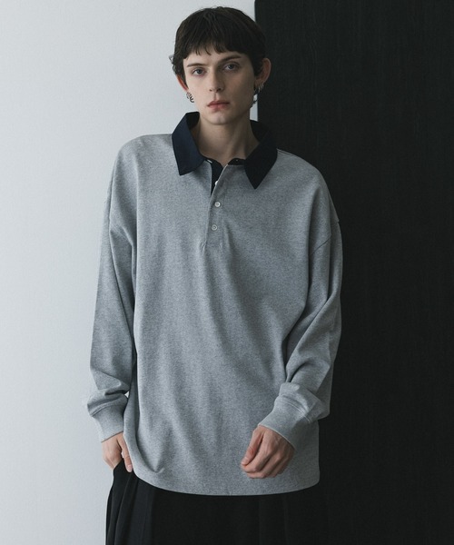 remer(リメール)の「remer 26秋冬新作 - loose sweat polo shirt / シャツ襟スウェットポロシャツ(ポロシャツ・メンズ・ダークグレー/グレー/ブラック・X-SMALL/SMALL/MEDIUM/LARGE)」の15枚目の写真