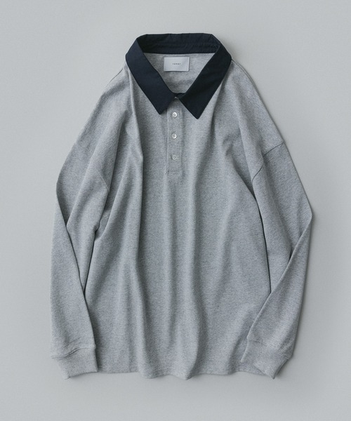 remer(リメール)の「remer 26秋冬新作 - loose sweat polo shirt / シャツ襟スウェットポロシャツ(ポロシャツ・メンズ・ダークグレー/グレー/ブラック・X-SMALL/SMALL/MEDIUM/LARGE)」の22枚目の写真