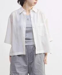 SHEER STRIPE OVER SHIRT