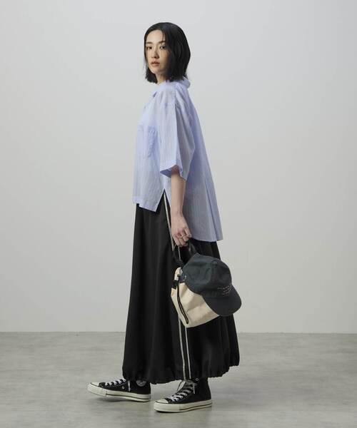 CONVERSE TOKYO(コンバーストウキョウ)の「SHEER STRIPE OVER SHIRT(シャツ/ブラウス・レディース・チャコールグレー/ブルー/ホワイト・FREE)」の7枚目の写真