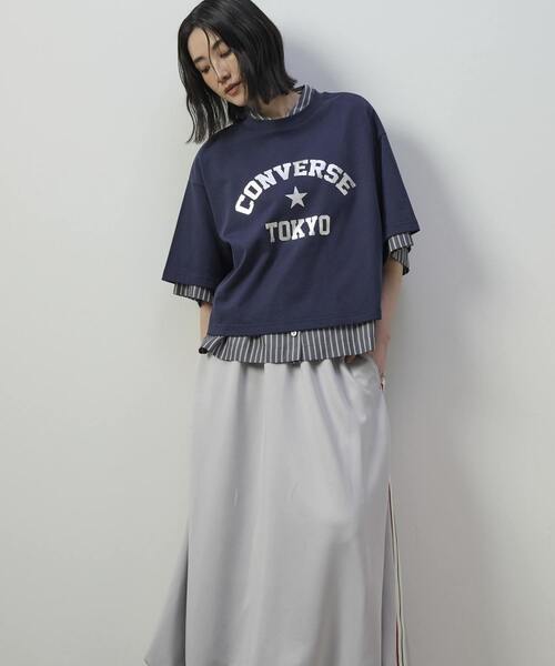 CONVERSE TOKYO(コンバーストウキョウ)の「SHEER STRIPE OVER SHIRT(シャツ/ブラウス・レディース・チャコールグレー/ブルー/ホワイト・FREE)」の10枚目の写真