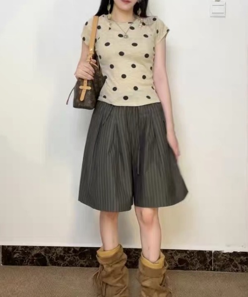 Vipoa（ヴィポア）の「Oatmeal polka dot slim tee（Tシャツ/カットソー・レディース・オートミール・FREE）」の12枚目の写真