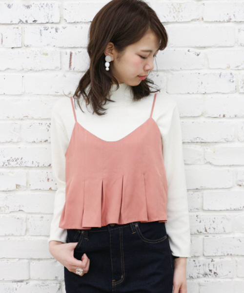 Kastane（カスタネ）の「オーバーキャミ（キャミソール・レディース・ホワイト/ライトブラウン/ピンク・FREE）」の3枚目の写真