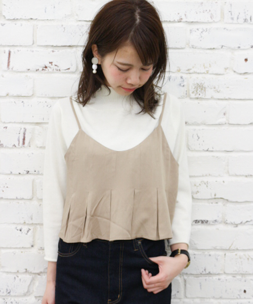 Kastane（カスタネ）の「オーバーキャミ（キャミソール・レディース・ホワイト/ライトブラウン/ピンク・FREE）」の2枚目の写真