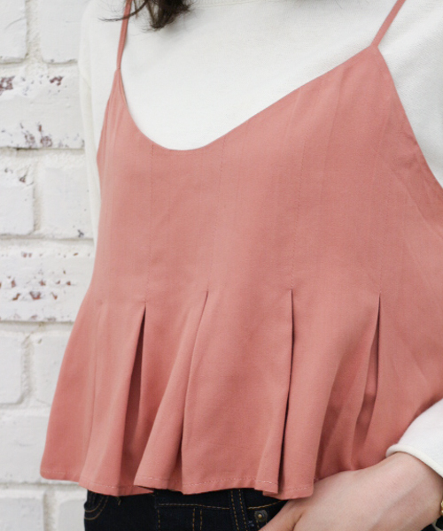 Kastane（カスタネ）の「オーバーキャミ（キャミソール・レディース・ホワイト/ライトブラウン/ピンク・FREE）」の5枚目の写真