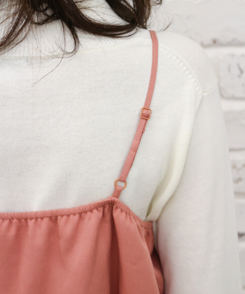 Kastane（カスタネ）の「オーバーキャミ（キャミソール・レディース・ホワイト/ライトブラウン/ピンク・FREE）」の8枚目の写真