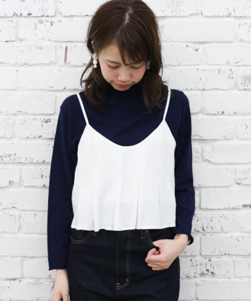 Kastane（カスタネ）の「オーバーキャミ（キャミソール・レディース・ホワイト/ライトブラウン/ピンク・FREE）」の9枚目の写真