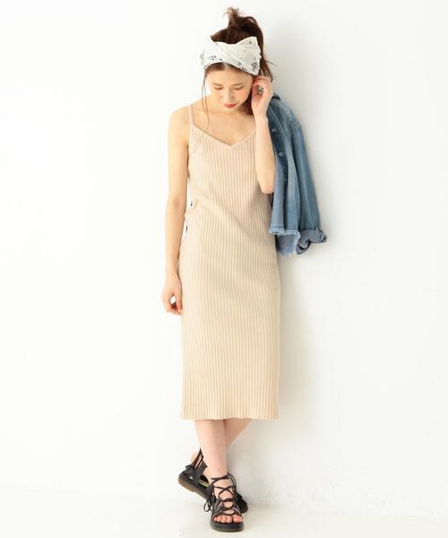 Another Edition(アナザーエディション)の「ニットキャミワンピース/ AEMFC Ry/C KNIT CAMI OP◆(ワンピース・レディース・ブラック/ライトグレー/ベージュ・フリー)」の3枚目の写真