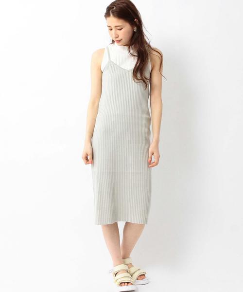 Another Edition(アナザーエディション)の「ニットキャミワンピース/ AEMFC Ry/C KNIT CAMI OP◆(ワンピース・レディース・ブラック/ライトグレー/ベージュ・フリー)」の1枚目の写真
