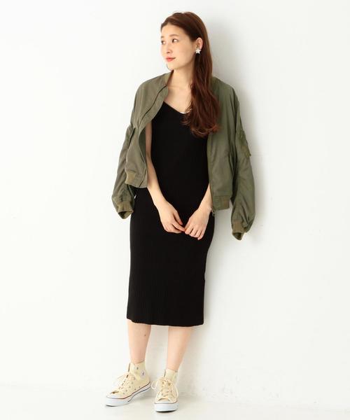 Another Edition(アナザーエディション)の「ニットキャミワンピース/ AEMFC Ry/C KNIT CAMI OP◆(ワンピース・レディース・ブラック/ライトグレー/ベージュ・フリー)」の2枚目の写真