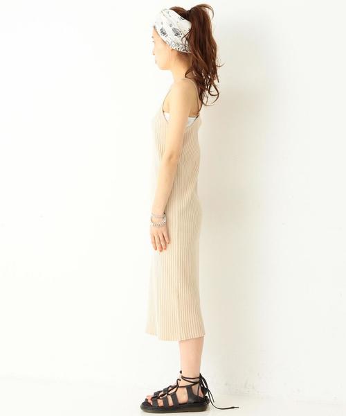 Another Edition(アナザーエディション)の「ニットキャミワンピース/ AEMFC Ry/C KNIT CAMI OP◆(ワンピース・レディース・ブラック/ライトグレー/ベージュ・フリー)」の5枚目の写真